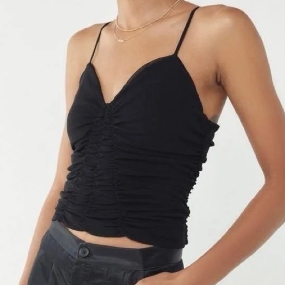 UO Mesh Ruched Tank - Picture 1 of 5